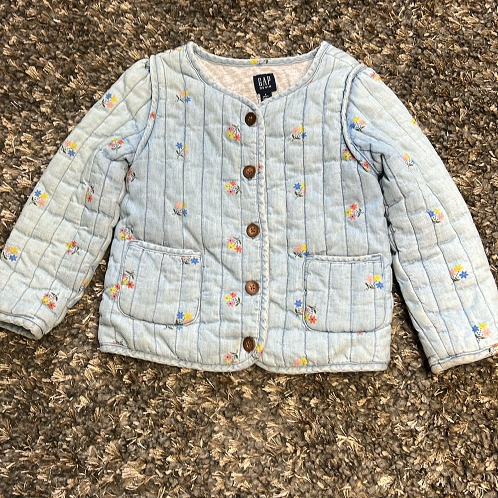 Gap 4T denim sweater jacket